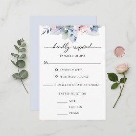 Tarjeta De Confirmación De Asistencia Floral Watercolor Botanical Wedding