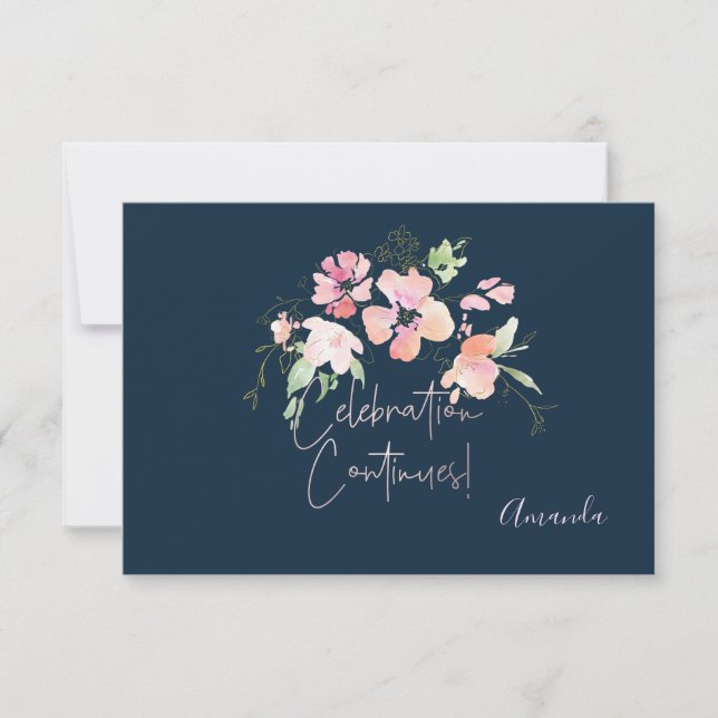 Tarjeta De Confirmación De Asistencia Flores acuáticas de recepción de PixDezines Mitzva (Anverso)