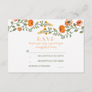 Tarjeta De Confirmación De Asistencia flores adorables nupcias pintadas en color agua RS