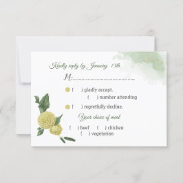 Tarjeta De Confirmación De Asistencia flores amarillas hojas verdes opción