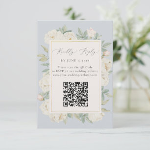 Tarjeta De Confirmación De Asistencia Flores blancas color agua, azul claro