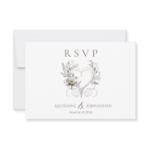 Flores blancas modernas con un Boda cardíaco