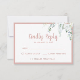 Tarjeta De Confirmación De Asistencia Flores blanquecinas románticas florales y suaves b