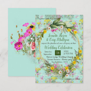 Tarjeta De Confirmación De Asistencia Flores clásicas Retro Meadow
