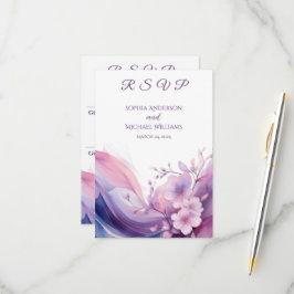 Tarjeta De Confirmación De Asistencia Flores de cerezo acuarela-RSVP-Boda-