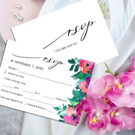 Tarjeta De Confirmación De Asistencia Flores de colores vivos y audaces