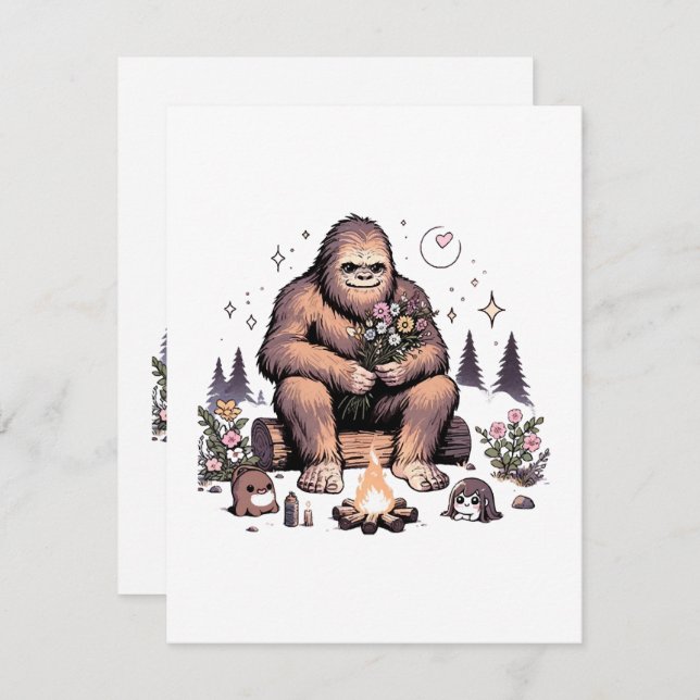 Tarjeta De Confirmación De Asistencia Flores de contención de Sasquatch (Anverso / Reverso)
