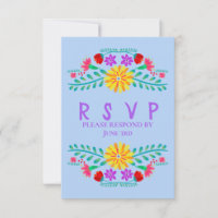 Flores de Fiesta Mexicana Quinceanera Azul claro