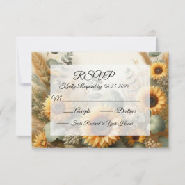 Tarjeta De Confirmación De Asistencia Flores de Girasoles de Verano Iluminadas por el So