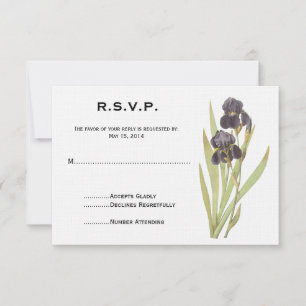Tarjeta De Confirmación De Asistencia Flores de iris morado