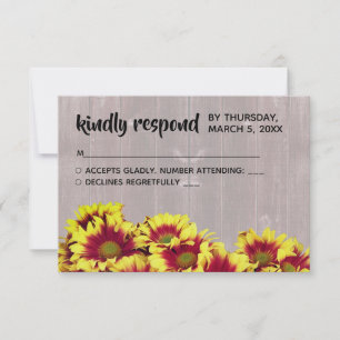 Tarjeta De Confirmación De Asistencia Flores de otoño rusticas en Boda de vallas