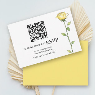 Tarjeta De Confirmación De Asistencia Flores de rosa amarillo mantequilla boda floral có