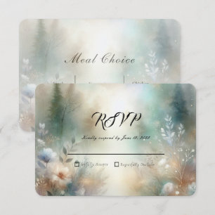 Tarjeta De Confirmación De Asistencia Flores Elegantes en un Reino Boscoso de Boda