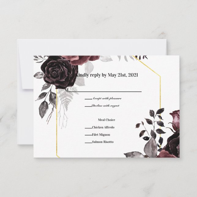 Tarjeta De Confirmación De Asistencia Flores encantadoras (Anverso)