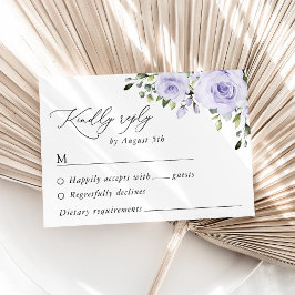 Tarjeta De Confirmación De Asistencia Flores moradas, flores de lagarto, Boda floral