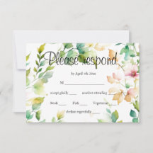 Flores naturales de acuarela verde elegante