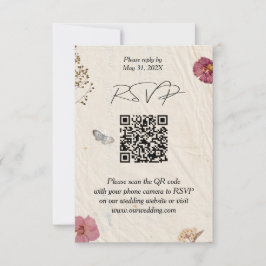 Tarjeta De Confirmación De Asistencia Flores Presionadas De Shabby Chic Boda