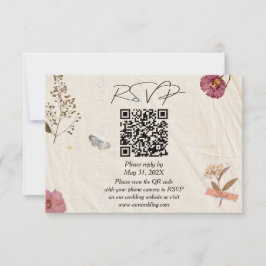 Tarjeta De Confirmación De Asistencia Flores Presionadas De Shabby Chic Boda
