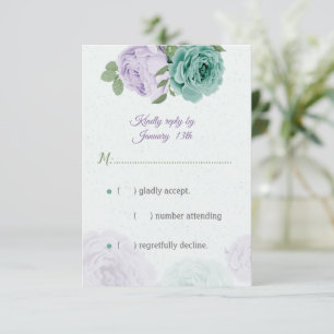 Tarjeta De Confirmación De Asistencia flores púrpura azul vegetación botánica