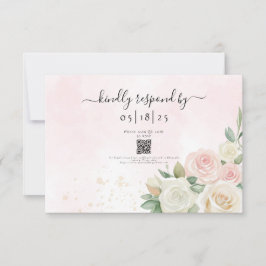 Tarjeta De Confirmación De Asistencia Flores rosa y blanca