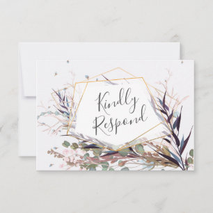 Tarjeta De Confirmación De Asistencia Flores salvajes borgoñas y rosas ahorran la tarjet