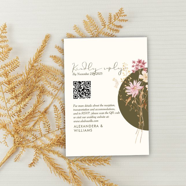 Tarjeta De Confirmación De Asistencia Flores salvajes de primavera otoño (Subido por el creador)