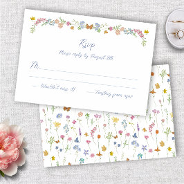 Tarjeta De Confirmación De Asistencia Flores Silvestres Caprichosas