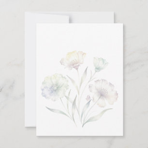 Tarjeta De Confirmación De Asistencia Flores Silvestres de Pastel Suave Acuarela Gracia