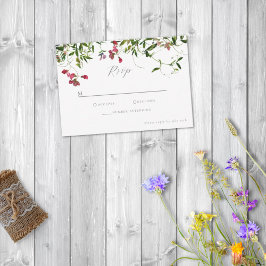 Tarjeta De Confirmación De Asistencia Flores silvestres y vegetación caprichosa
