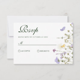 Tarjeta De Confirmación De Asistencia Flores violetas rusas