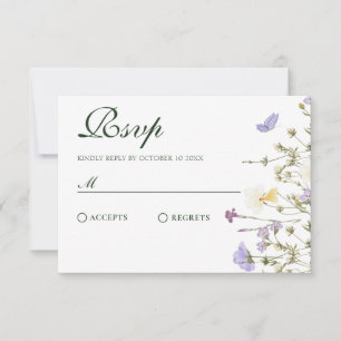 Tarjeta De Confirmación De Asistencia Flores violetas rusas