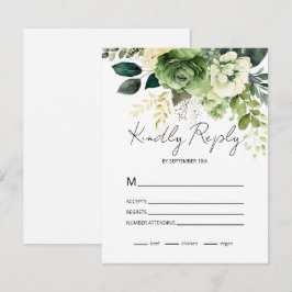 Tarjeta De Confirmación De Asistencia Flores Y Verdor