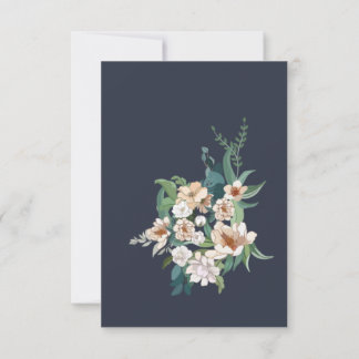Tarjeta De Confirmación De Asistencia Flower Frame Naval retro elegante