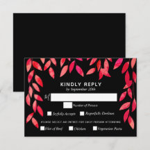 Foliage rosa caliente en Boda negro