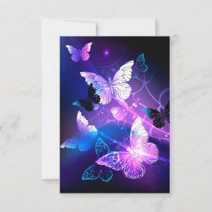 Tarjeta De Confirmación De Asistencia Fondo con mariposas nocturnas