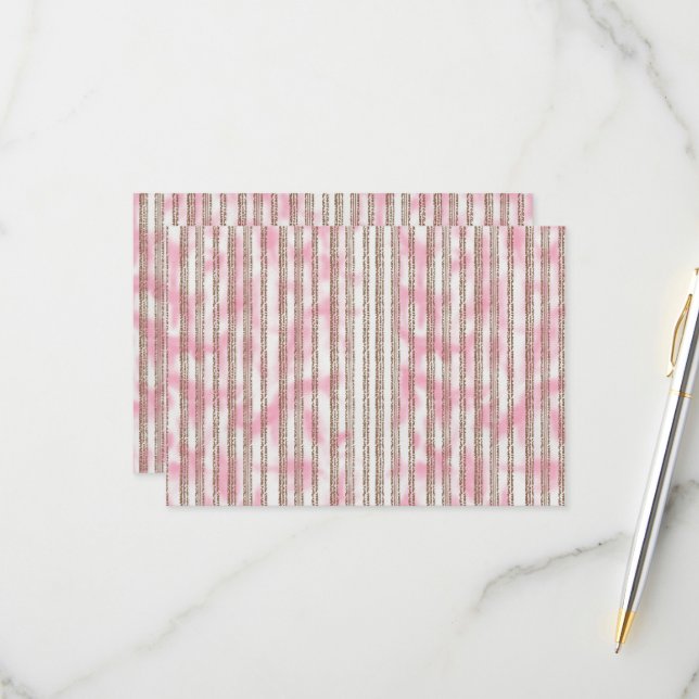 Tarjeta De Confirmación De Asistencia fondo rayado rosa y blanco (Anverso/Reverso In Situ)