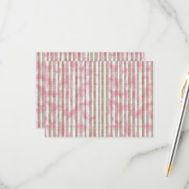 Tarjeta De Confirmación De Asistencia fondo rayado rosa y blanco