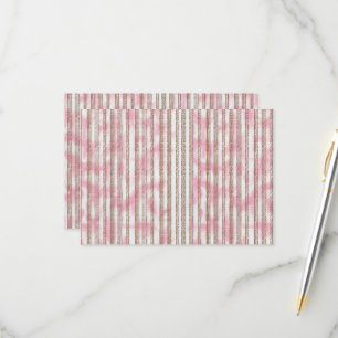 Tarjeta De Confirmación De Asistencia fondo rayado rosa y blanco