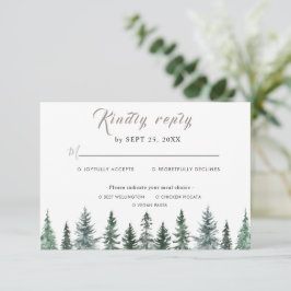 Tarjeta De Confirmación De Asistencia Forest Wintre Watercolor Wedding