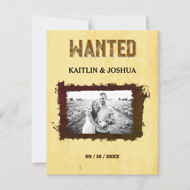 Tarjeta De Confirmación De Asistencia Foto 🤠 Rústico Boda Occidental (Anverso)