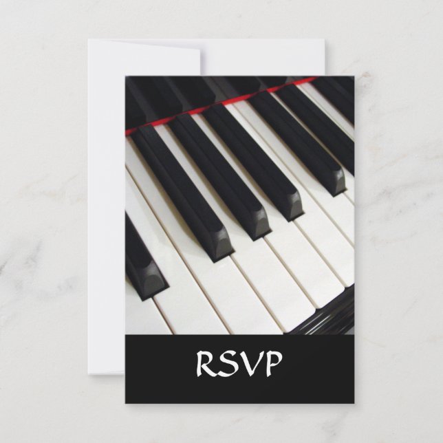 Tarjeta De Confirmación De Asistencia Fotografía de Piano Keys (Anverso)