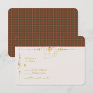 Tarjeta De Confirmación De Asistencia Fraser Red Weathered Original Escocia Tartán