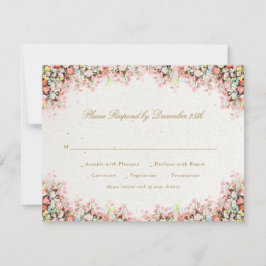 Tarjeta De Confirmación De Asistencia french romantic garden florals wedding