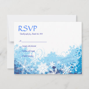 Tarjeta De Confirmación De Asistencia FROZEN SNOWFLAKES Bar Bat Mitzvah Reply Card