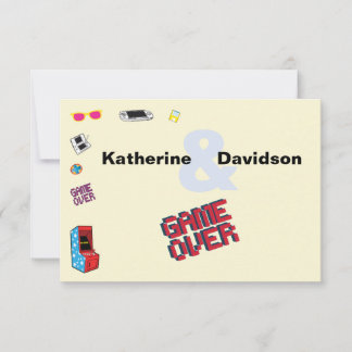 Tarjeta De Confirmación De Asistencia Fun Retro Video Gamer 🎮 💍 Boda