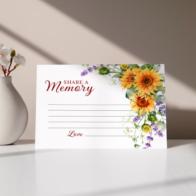 Tarjeta De Confirmación De Asistencia Funeral elegante de girasoles comparte una tarjeta (Subido por el creador)