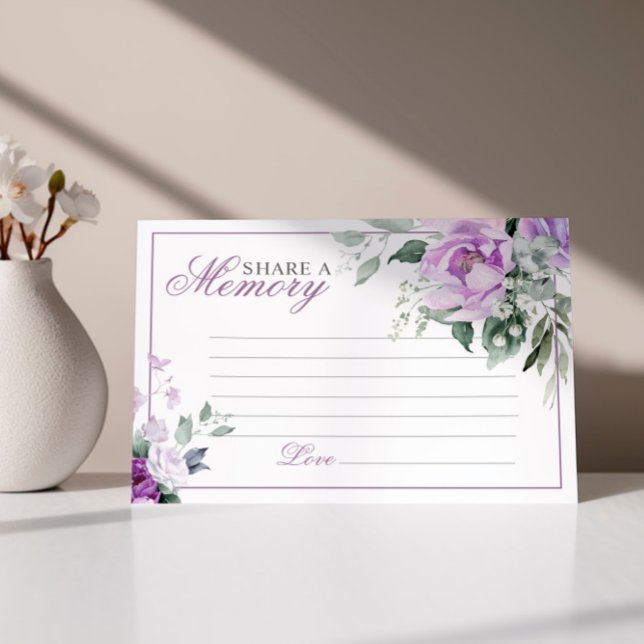 Tarjeta De Confirmación De Asistencia Funeral Rosa de Lavanda elegante comparte una tarj (Subido por el creador)