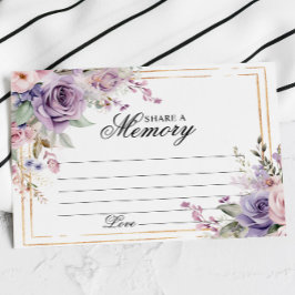 Tarjeta De Confirmación De Asistencia Funeral Rosa Purple y Rubor comparten una tarjeta 