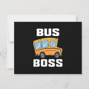 Tarjeta De Confirmación De Asistencia Funny Bus Boss School Bus Driver
