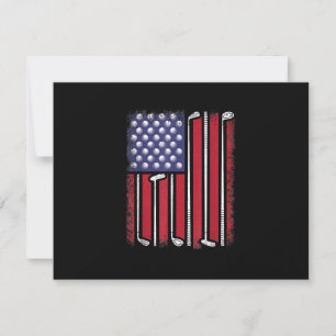 Tarjeta De Confirmación De Asistencia Funny Golf American Flag Golf Player Vintage Golfe